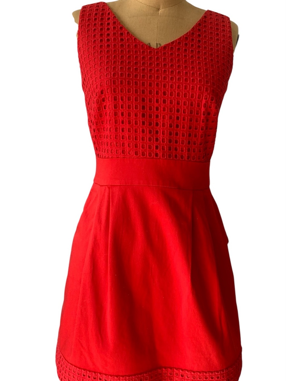 Jacob Red Sleeveless V-Neck Mini Dress